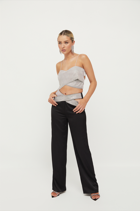 EVE DIAMANTE WAIST STRAIGHT LEG TROUSERS