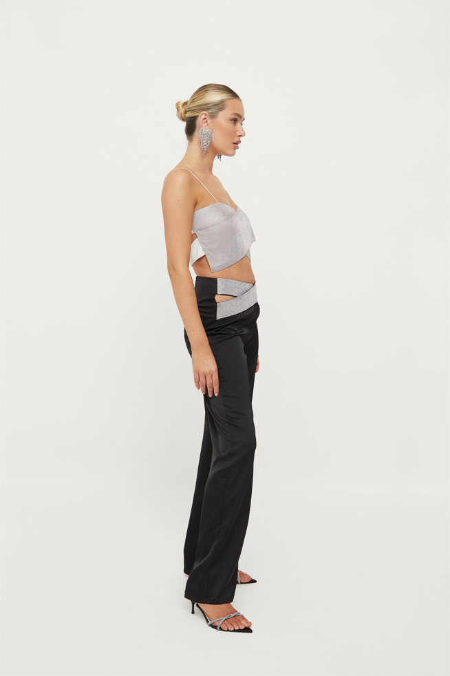 EVE DIAMANTE WAIST STRAIGHT LEG TROUSERS