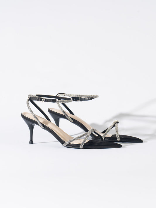 SUN DOWN STRAPPY RHINESONT STILETTOS