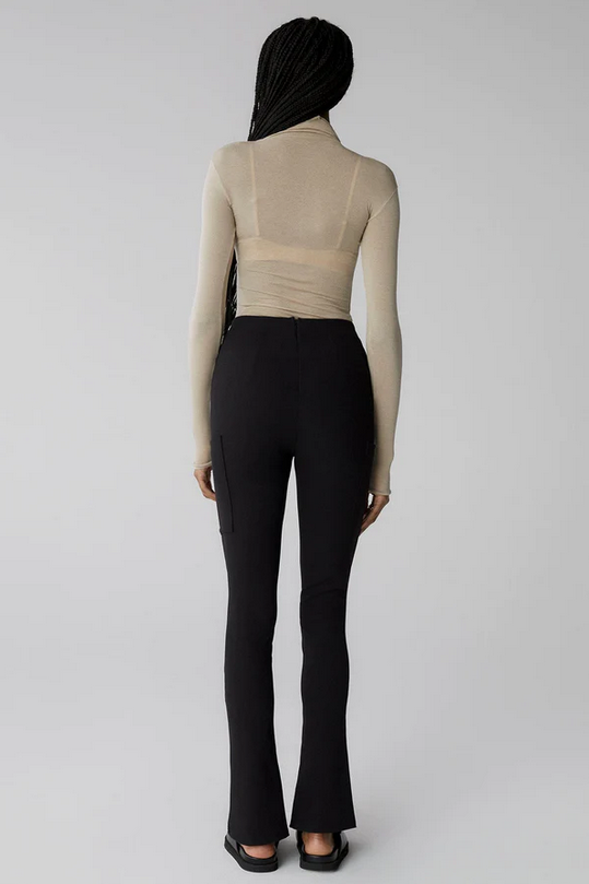 HAYVEN SHEER KNIT TURTLE NECK TOP