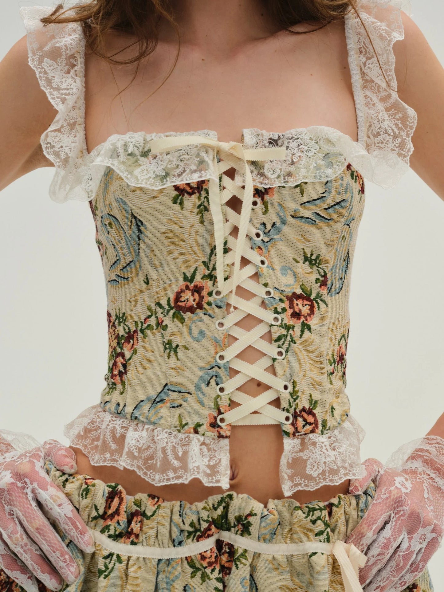 BAROQUE JACQUARD CORSET TOP