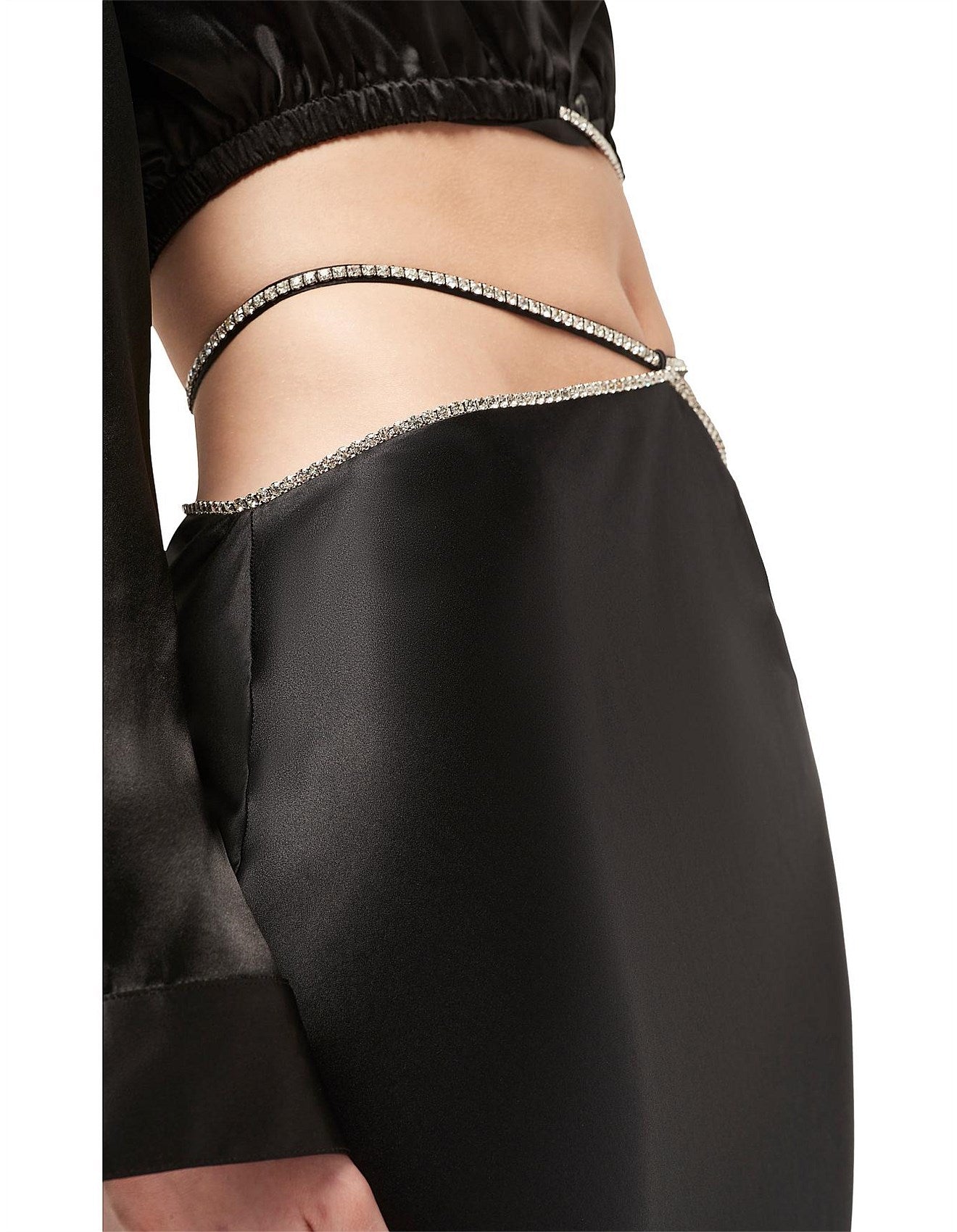 CRYSTALLINE SILK BIAS SLIP SKIRT