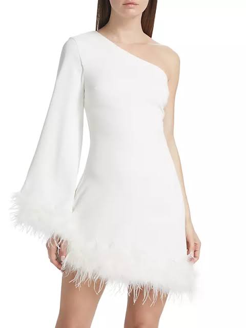 GUINEVERE OSTRICH FEATHER MINI DRESS