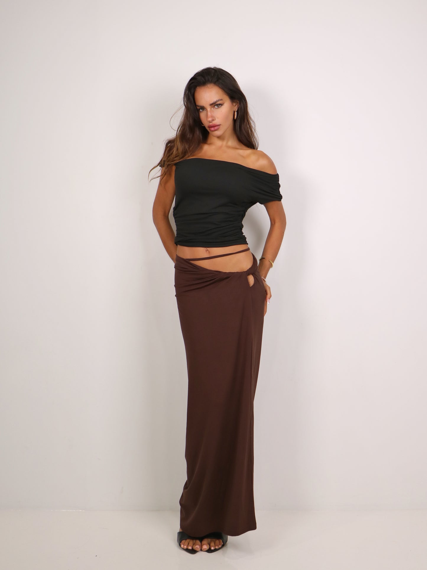 KNOTTED MAXI SKIRT