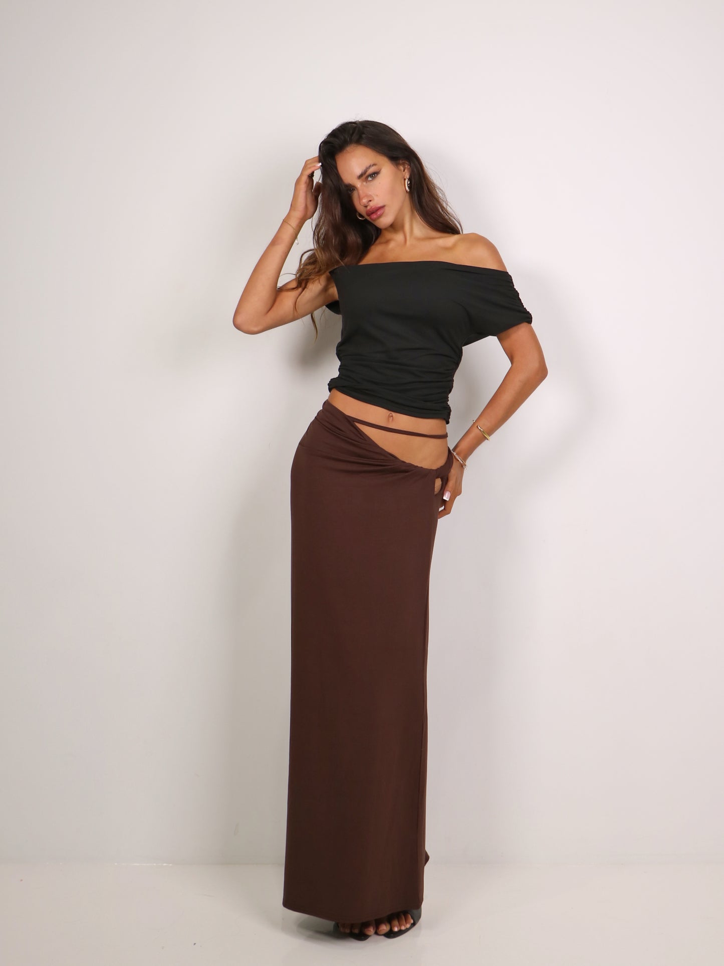 KNOTTED MAXI SKIRT