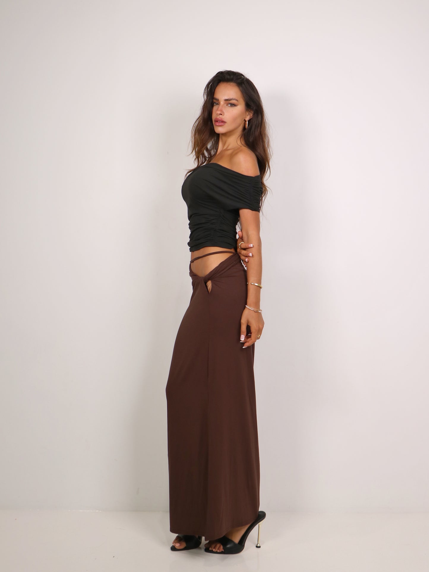 KNOTTED MAXI SKIRT