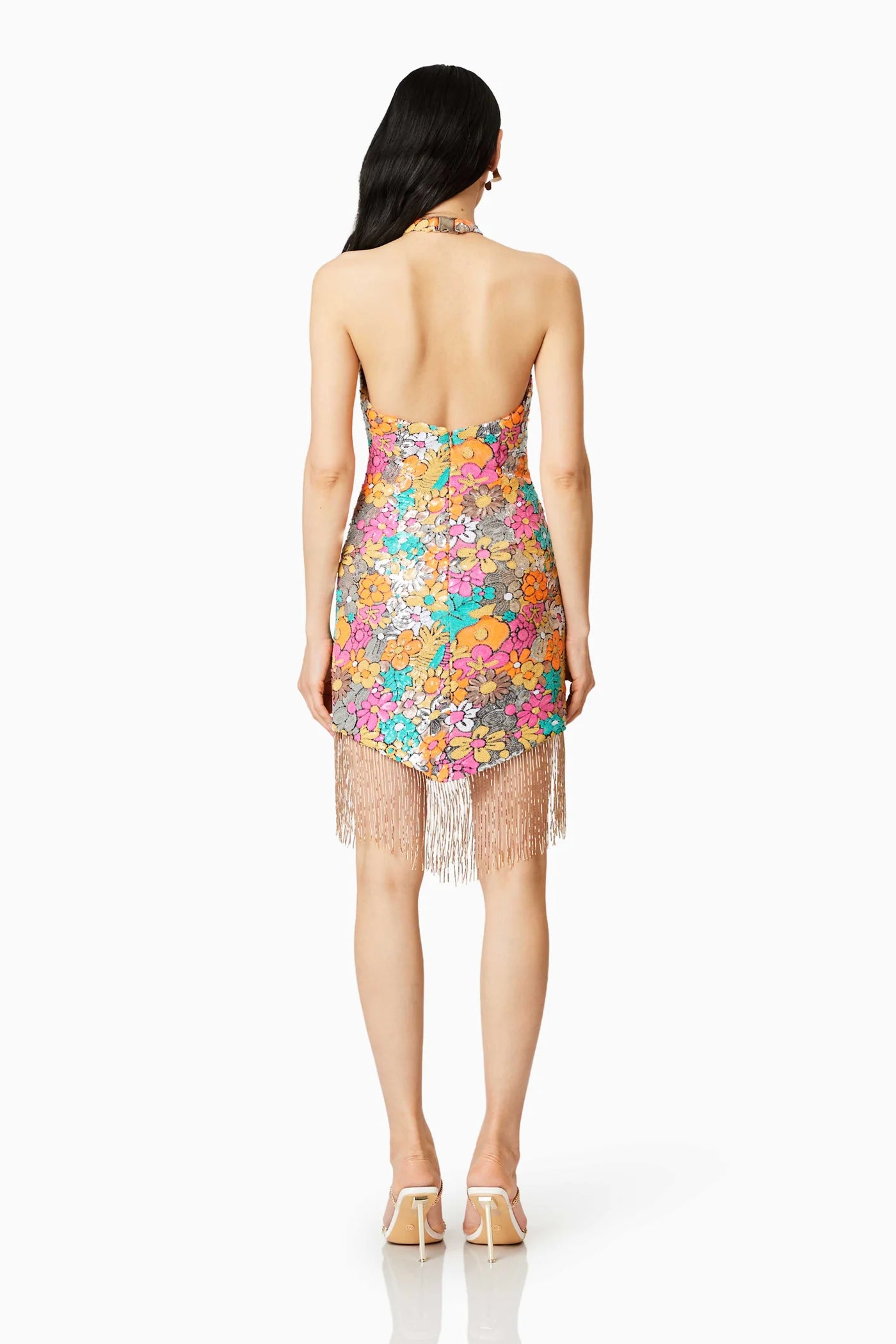 TAHITI FLORAL SEQUIN MINI DRESS