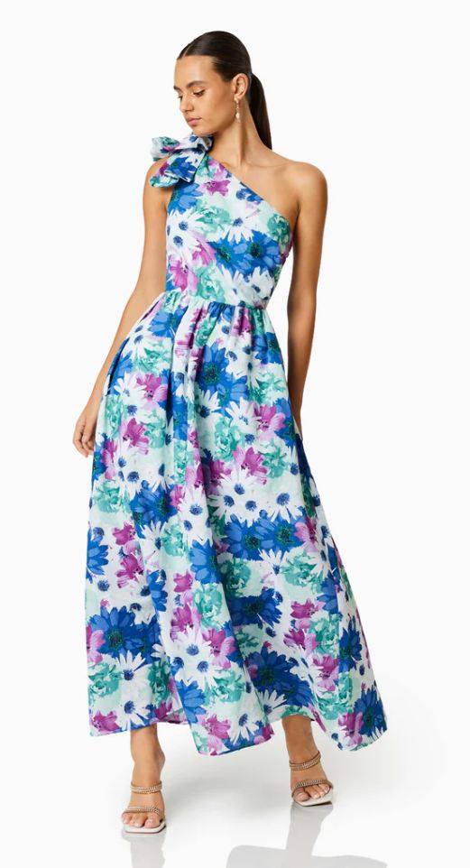 ALOHA ONE SHOULDER MIDI DRESS