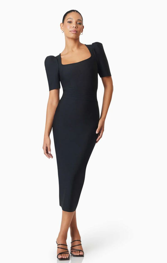 NEOMA MIDI DRESS IN BLACK